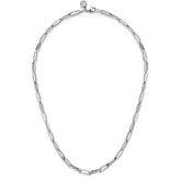 Sterling Silver Solid Paper Clip Chain Necklace
